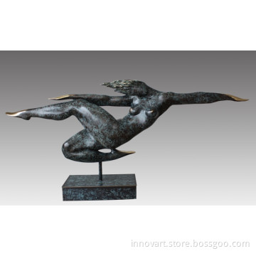 abstract modern bronze statue